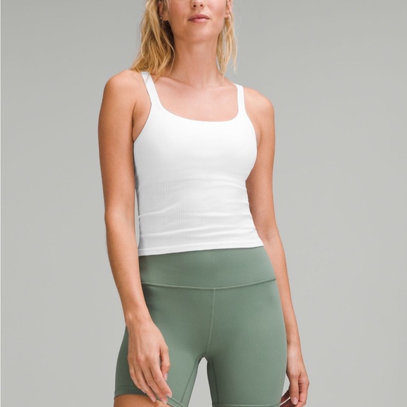 lululemon Ebb to Street Scoop-Neck Cropped Tank Top White Size 4 - Picture 8 of 9